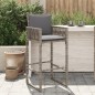 vidaXL Garten-Barhocker mit Kissen 2 Stk. Grau Poly Rattan vidaXL Garten-Barhocker mit Kissen 2 Stk. Grau Poly Rattan