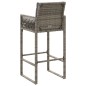 vidaXL Garten-Barhocker mit Kissen 2 Stk. Grau Poly Rattan vidaXL Garten-Barhocker mit Kissen 2 Stk. Grau Poly Rattan