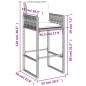 vidaXL Garten-Barhocker mit Kissen 2 Stk. Grau Poly Rattan vidaXL Garten-Barhocker mit Kissen 2 Stk. Grau Poly Rattan