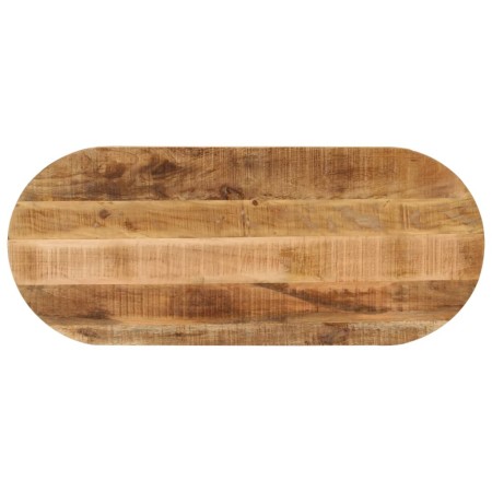vidaXL Tischplatte 120x60x3,8 cm Oval Raues Massives Mangoholz