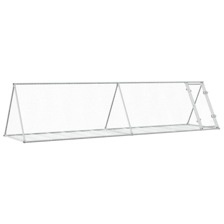 vidaXL Kaninchenkäfig Silbern 400x105x91 cm Verzinkter Stahl