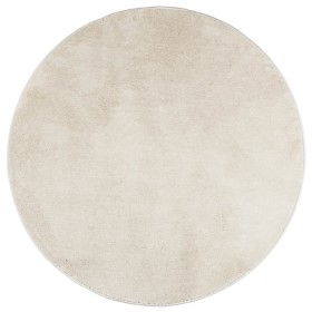 vidaXL Teppich OVIEDO Kurzflor Beige Ø 100 cm