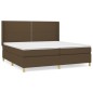 vidaXL Boxspringbett mit Matratze Dunkelbraun 200x200 cm Stoff vidaXL Boxspringbett mit Matratze Dunkelbraun 200x200 cm Stoff