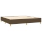 vidaXL Boxspringbett mit Matratze Dunkelbraun 200x200 cm Stoff vidaXL Boxspringbett mit Matratze Dunkelbraun 200x200 cm Stoff