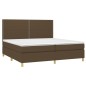 vidaXL Boxspringbett mit Matratze & LED Dunkelbraun 200x200 cm Stoff vidaXL Boxspringbett mit Matratze & LED Dunkelbraun 200x200 cm Stoff