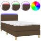 vidaXL Boxspringbett mit Matratze & LED Dunkelbraun 80x200 cm Stoff vidaXL Boxspringbett mit Matratze & LED Dunkelbraun 80x200 cm Stoff
