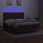 vidaXL Boxspringbett mit Matratze & LED Dunkelbraun 180x200 cm Stoff vidaXL Boxspringbett mit Matratze & LED Dunkelbraun 180x200 cm Stoff