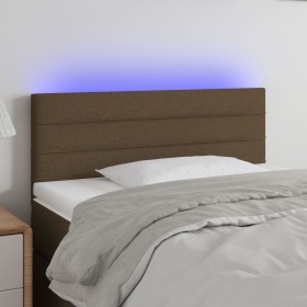 vidaXL LED Kopfteil Dunkelbraun 80x5x78/88 cm Stoff
