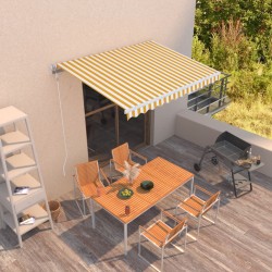 vidaXL Markise Automatisch Einziehbar 300x250 cm Gelb und Weiß