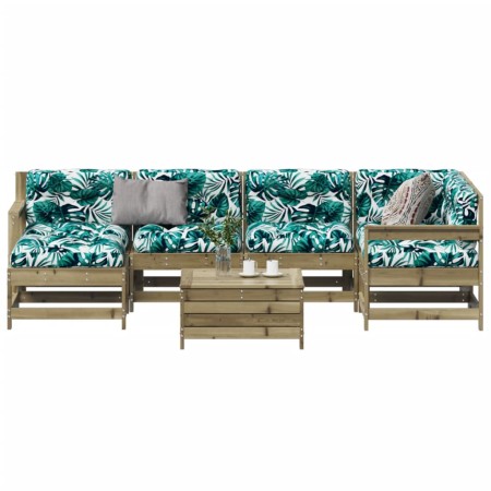 vidaXL 7-tlg. Garten-Lounge-Set mit Kissen Imprägniertes Kiefernholz