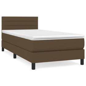 vidaXL Boxspringbett mit Matratze Dunkelbraun 80x200 cm Stoff