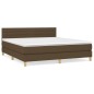 vidaXL Boxspringbett mit Matratze Dunkelbraun 180x200 cm Stoff vidaXL Boxspringbett mit Matratze Dunkelbraun 180x200 cm Stoff