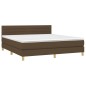vidaXL Boxspringbett mit Matratze Dunkelbraun 180x200 cm Stoff vidaXL Boxspringbett mit Matratze Dunkelbraun 180x200 cm Stoff