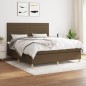 vidaXL Boxspringbett mit Matratze Dunkelbraun 180x200 cm Stoff vidaXL Boxspringbett mit Matratze Dunkelbraun 180x200 cm Stoff