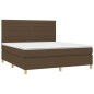 vidaXL Boxspringbett mit Matratze Dunkelbraun 180x200 cm Stoff vidaXL Boxspringbett mit Matratze Dunkelbraun 180x200 cm Stoff