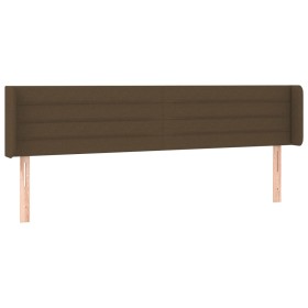 vidaXL Kopfteil mit Ohren Dunkelbraun 183x16x78/88 cm Stoff