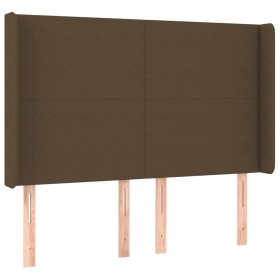 vidaXL Kopfteil mit Ohren Dunkelbraun 147x16x118/128 cm Stoff