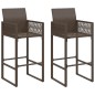 vidaXL Garten-Barhocker 2 Stk. Braun Poly Rattan vidaXL Garten-Barhocker 2 Stk. Braun Poly Rattan