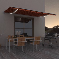 Automatische Markise mit LED & Windsensor 500x350 Orange/Braun