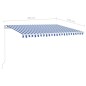 Gelenkarmmarkise Einziehbar mit LED 400x350 cm Blau und Weiß Gelenkarmmarkise Einziehbar mit LED 400x350 cm Blau und Weiß