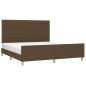 vidaXL Bettgestell mit Kopfteil Dunkelbraun 180x200 cm Stoff vidaXL Bettgestell mit Kopfteil Dunkelbraun 180x200 cm Stoff