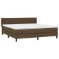 vidaXL Boxspringbett mit Matratze Dunkelbraun 180x200 cm Stoff vidaXL Boxspringbett mit Matratze Dunkelbraun 180x200 cm Stoff