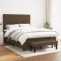vidaXL Boxspringbett mit Matratze Dunkelbraun 140x190 cm Stoff vidaXL Boxspringbett mit Matratze Dunkelbraun 140x190 cm Stoff