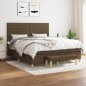 vidaXL Boxspringbett mit Matratze Dunkelbraun 180x200 cm Stoff vidaXL Boxspringbett mit Matratze Dunkelbraun 180x200 cm Stoff
