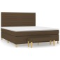 vidaXL Boxspringbett mit Matratze Dunkelbraun 180x200 cm Stoff vidaXL Boxspringbett mit Matratze Dunkelbraun 180x200 cm Stoff