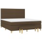 vidaXL Boxspringbett mit Matratze Dunkelbraun 180x200 cm Stoff vidaXL Boxspringbett mit Matratze Dunkelbraun 180x200 cm Stoff