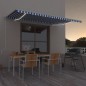 vidaXL Automatische Markise mit LED & Windsensor 500x350 Blau und Weiß vidaXL Automatische Markise mit LED & Windsensor 500x350 Blau und Weiß