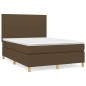 vidaXL Boxspringbett mit Matratze Dunkelbraun 140x190 cm Stoff vidaXL Boxspringbett mit Matratze Dunkelbraun 140x190 cm Stoff