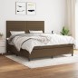 vidaXL Boxspringbett mit Matratze Dunkelbraun 180x200 cm Stoff vidaXL Boxspringbett mit Matratze Dunkelbraun 180x200 cm Stoff