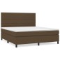 vidaXL Boxspringbett mit Matratze Dunkelbraun 180x200 cm Stoff vidaXL Boxspringbett mit Matratze Dunkelbraun 180x200 cm Stoff