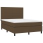 vidaXL Boxspringbett mit Matratze & LED Dunkelbraun 140x190 cm Stoff vidaXL Boxspringbett mit Matratze & LED Dunkelbraun 140x190 cm Stoff