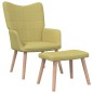 vidaXL Relaxsessel mit Hocker Grün Stoff vidaXL Relaxsessel mit Hocker Grün Stoff