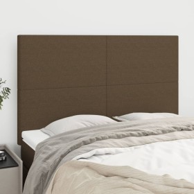 vidaXL Kopfteile 4 Stk. Dunkelbraun 72x5x78/88 cm Stoff