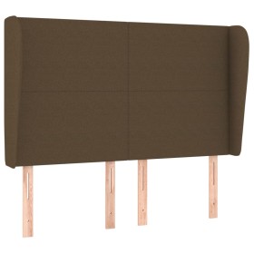 vidaXL Kopfteil mit Ohren Dunkelbraun 147x23x118/128 cm Stoff