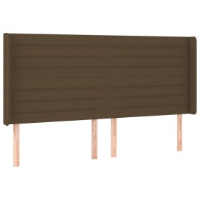 vidaXL Kopfteil mit Ohren Dunkelbraun 183x16x118/128 cm Stoff