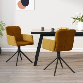 vidaXL Esszimmerstühle 2 Stk. Drehbar Braun Samt