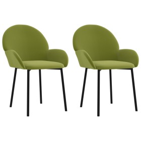 vidaXL Esszimmerstühle 2 Stk. Hellgrün Samt