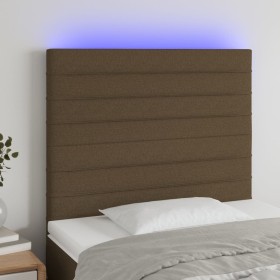 vidaXL LED Kopfteil Dunkelbraun 90x5x118/128 cm Stoff