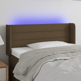 vidaXL LED Kopfteil Dunkelbraun 83x16x78/88 cm Stoff