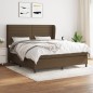 vidaXL Boxspringbett mit Matratze Dunkelbraun 180x200 cm Stoff vidaXL Boxspringbett mit Matratze Dunkelbraun 180x200 cm Stoff