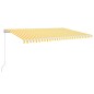 vidaXL Automatische Markise mit LED & Windsensor 500x350 cm Gelb/Weiß vidaXL Automatische Markise mit LED & Windsensor 500x350 cm Gelb/Weiß