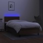 vidaXL Boxspringbett mit Matratze & LED Dunkelbraun 80x200 cm Stoff vidaXL Boxspringbett mit Matratze & LED Dunkelbraun 80x200 cm Stoff