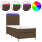 vidaXL Boxspringbett mit Matratze & LED Dunkelbraun 90x200 cm Stoff vidaXL Boxspringbett mit Matratze & LED Dunkelbraun 90x200 cm Stoff