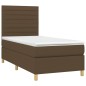 vidaXL Boxspringbett mit Matratze & LED Dunkelbraun 90x200 cm Stoff vidaXL Boxspringbett mit Matratze & LED Dunkelbraun 90x200 cm Stoff