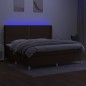 vidaXL Boxspringbett mit Matratze & LED Dunkelbraun 200x200 cm Stoff vidaXL Boxspringbett mit Matratze & LED Dunkelbraun 200x200 cm Stoff