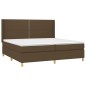 vidaXL Boxspringbett mit Matratze & LED Dunkelbraun 200x200 cm Stoff vidaXL Boxspringbett mit Matratze & LED Dunkelbraun 200x200 cm Stoff